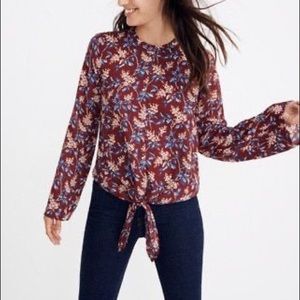 Madewell Bell-Sleeve Tie-Front Blouse